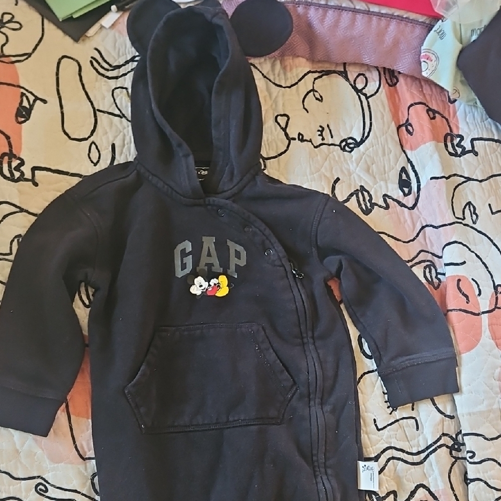 GAP Kids Navy Body Suit Hoodie with Mickey Mouse Patch